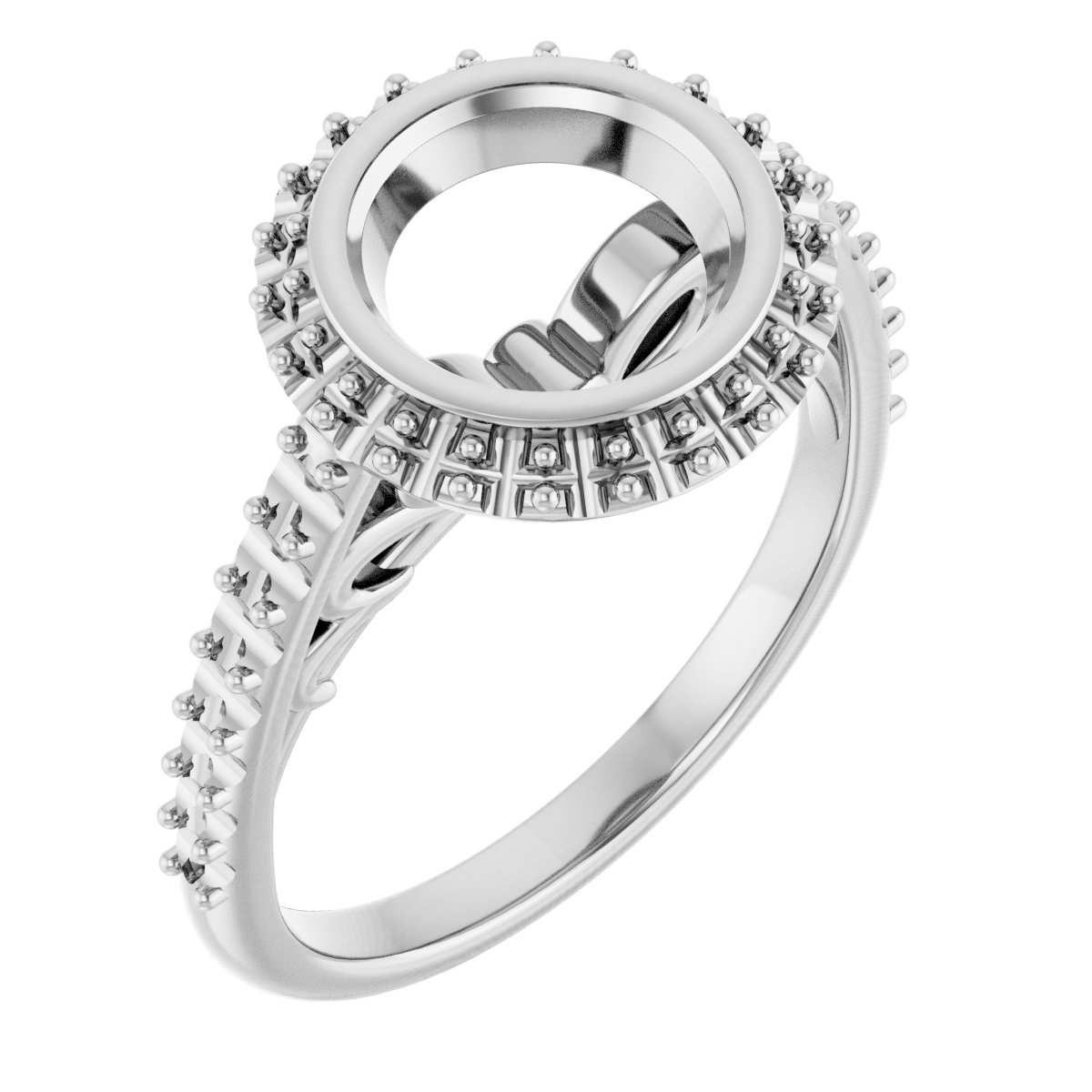 Bezel-Set Halo-Style Engagement Ring