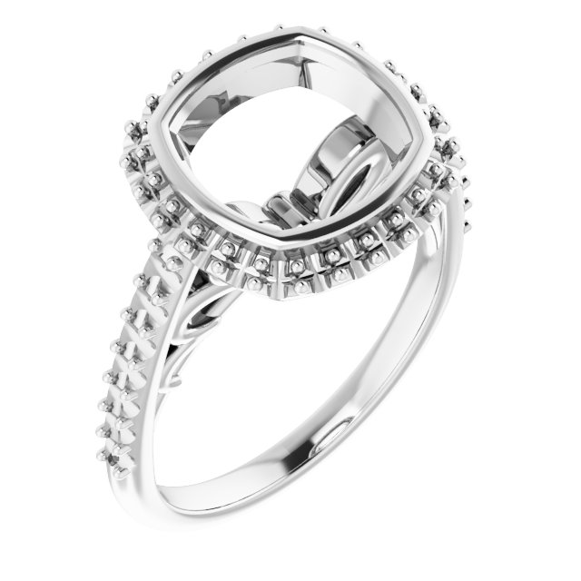 Bezel-Set Halo-Style Engagement Ring