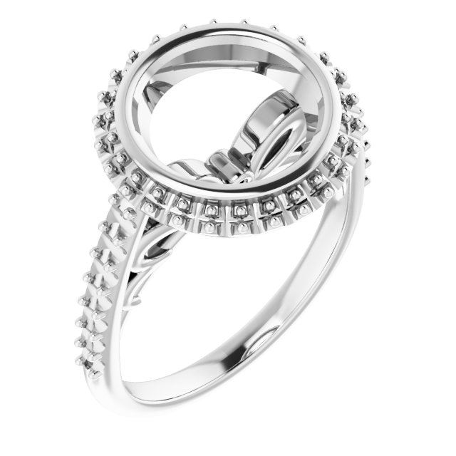 Bezel-Set Halo-Style Engagement Ring