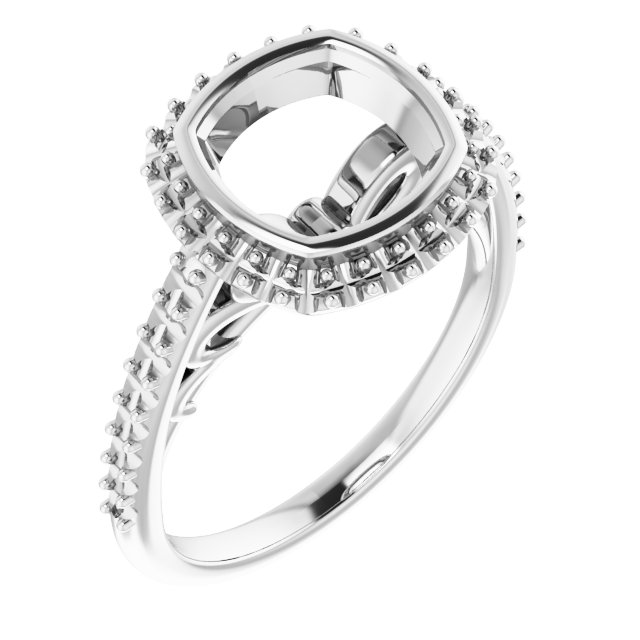 Bezel-Set Halo-Style Engagement Ring