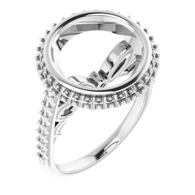 Bezel-Set Halo-Style Engagement Ring