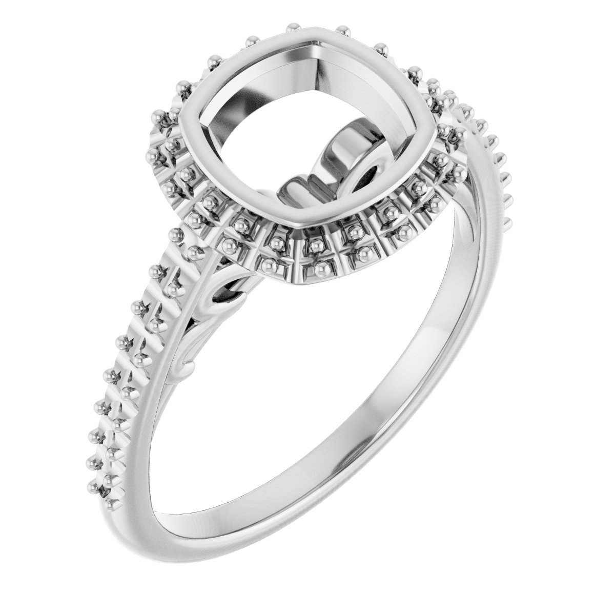 Bezel-Set Halo-Style Engagement Ring