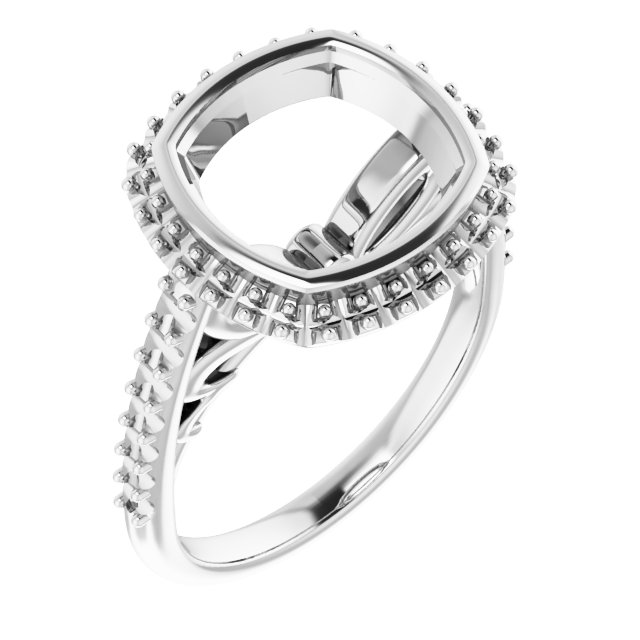 Bezel-Set Halo-Style Engagement Ring