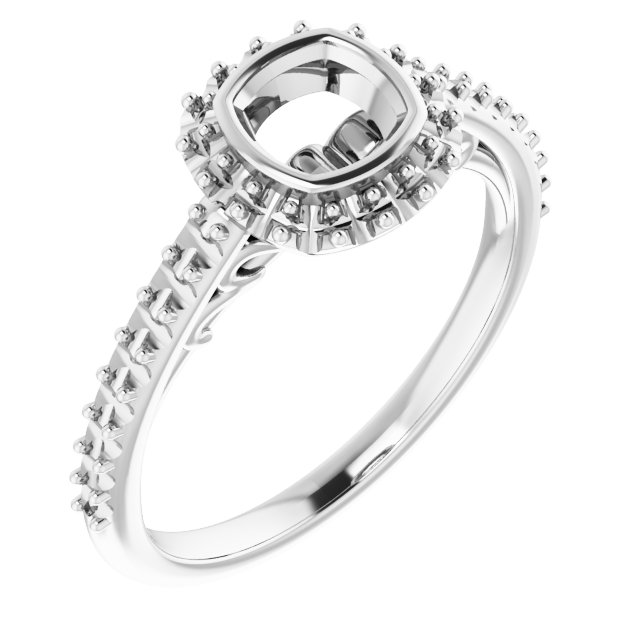 Bezel-Set Halo-Style Engagement Ring