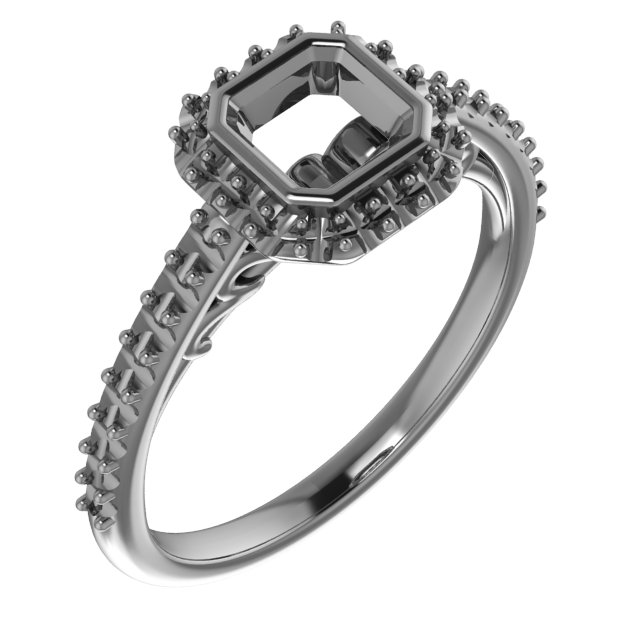 5 x 5 mm Heart Engagement Ring Mounting