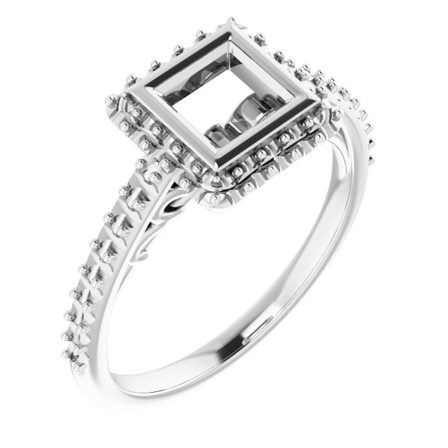 Bezel-Set Halo-Style Engagement Ring