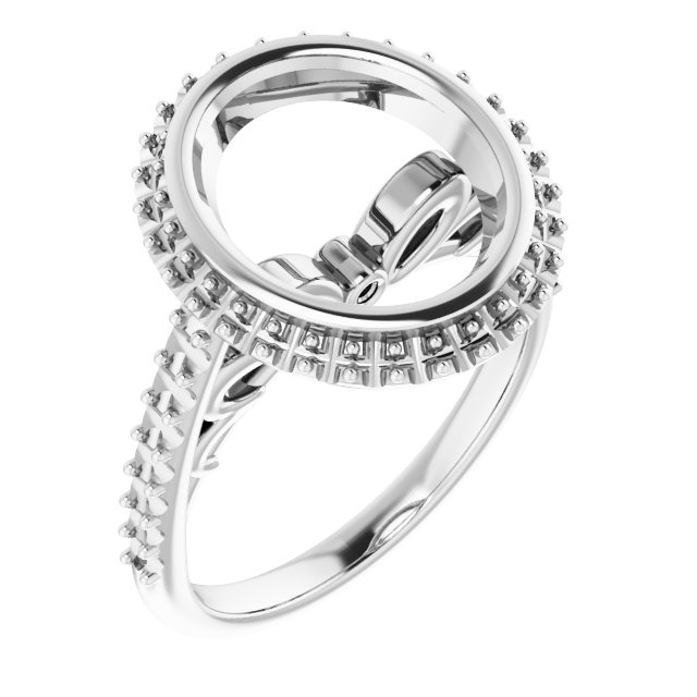Bezel-Set Halo-Style Engagement Ring