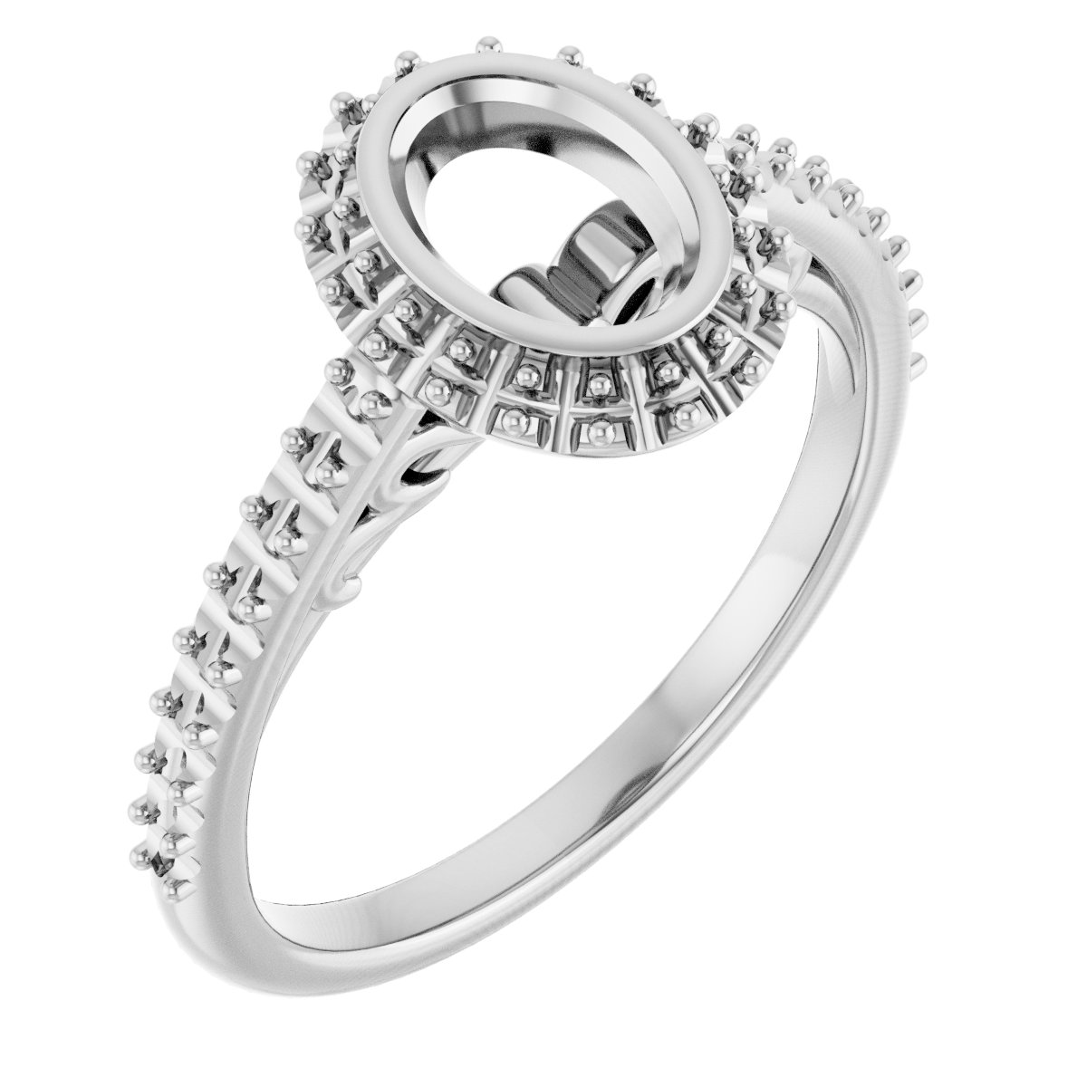 Bezel-Set Halo-Style Engagement Ring
