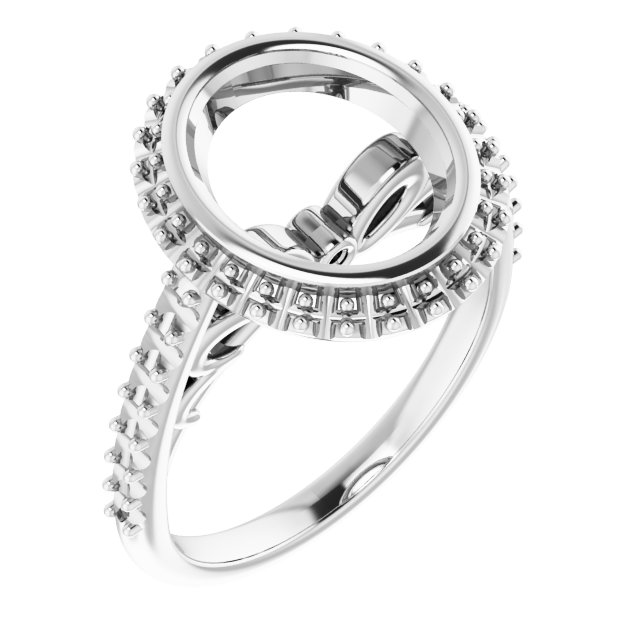Bezel-Set Halo-Style Engagement Ring