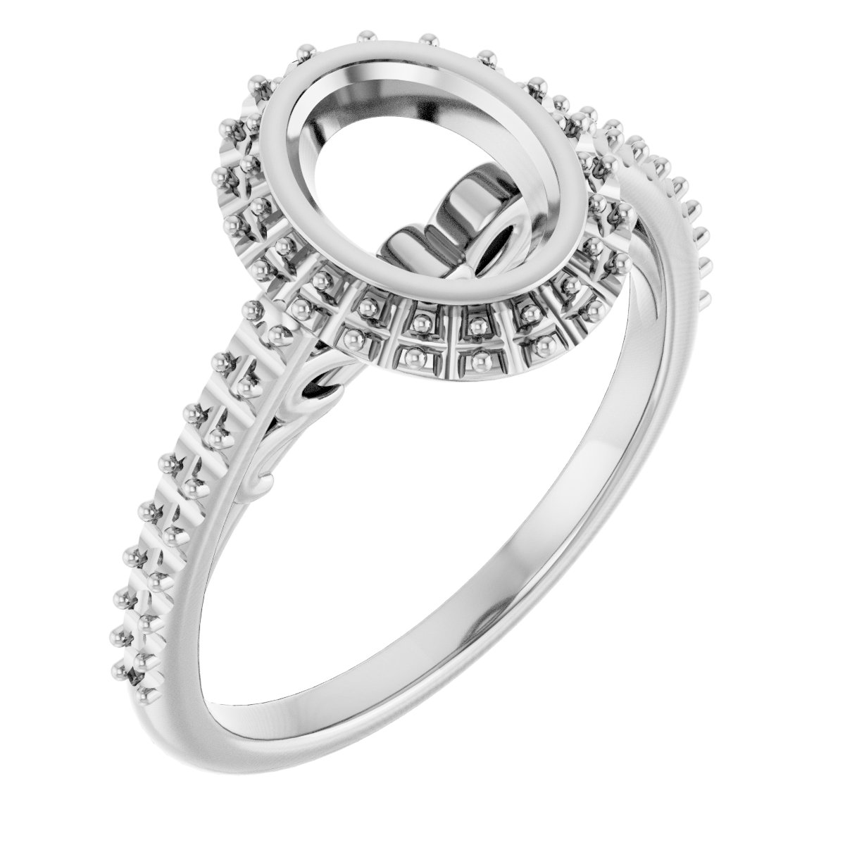 Bezel-Set Halo-Style Engagement Ring