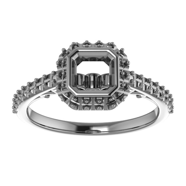 5 x 5 mm Heart Engagement Ring Mounting view 3