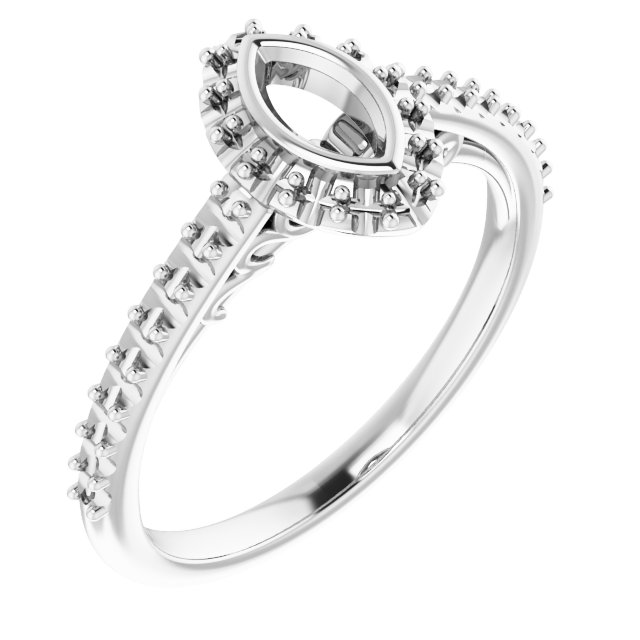 Bezel-Set Halo-Style Engagement Ring