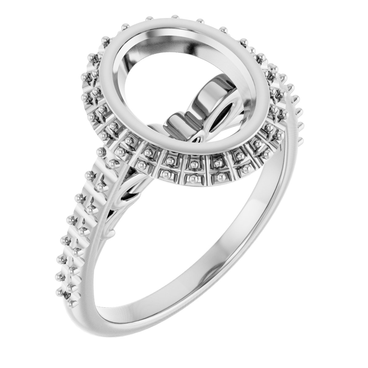 Bezel-Set Halo-Style Engagement Ring