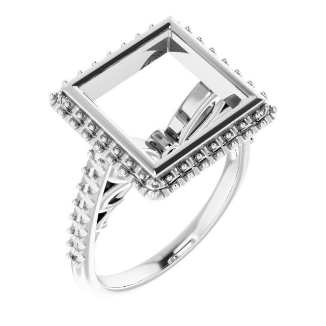 Bezel-Set Halo-Style Engagement Ring