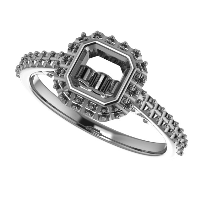 5 x 5 mm Heart Engagement Ring Mounting view 5