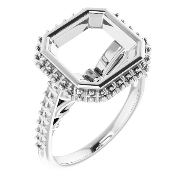 Bezel-Set Halo-Style Engagement Ring