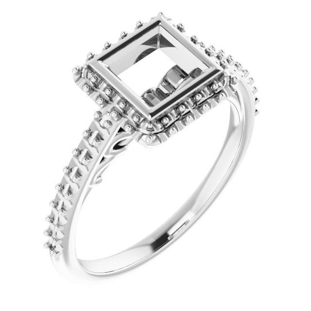 Bezel-Set Halo-Style Engagement Ring