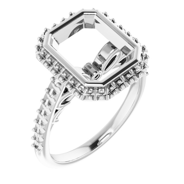 Bezel-Set Halo-Style Engagement Ring
