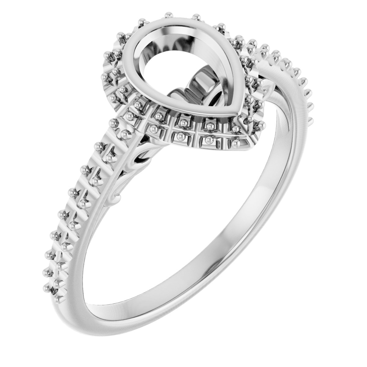 Bezel-Set Halo-Style Engagement Ring