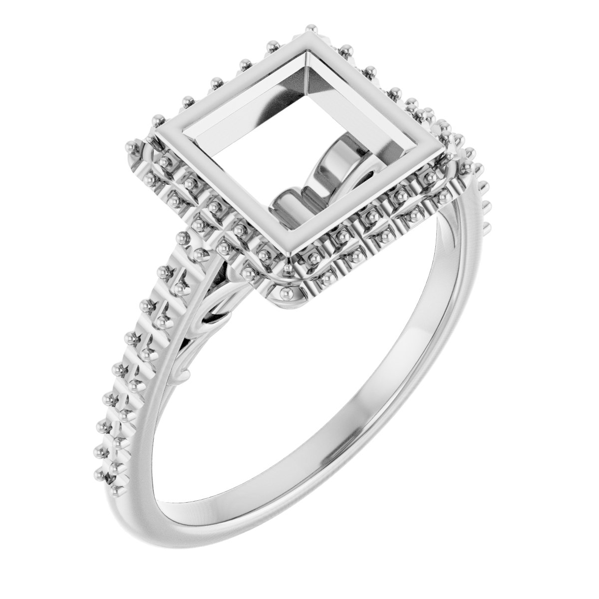 Bezel-Set Halo-Style Engagement Ring