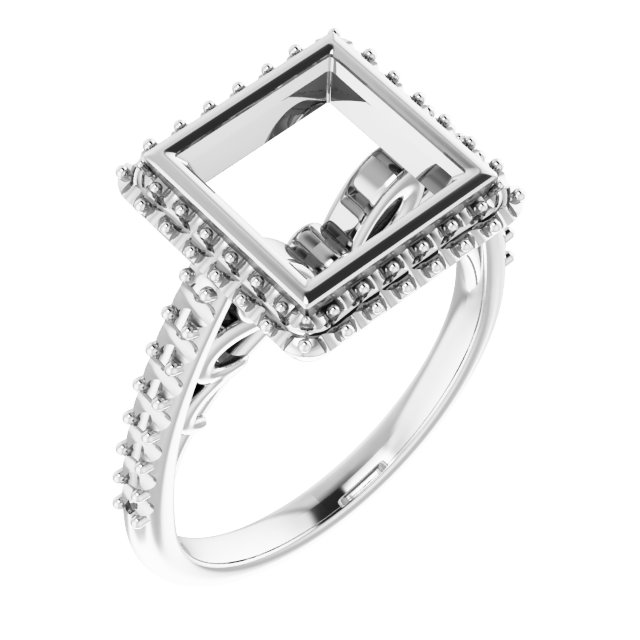 Bezel-Set Halo-Style Engagement Ring