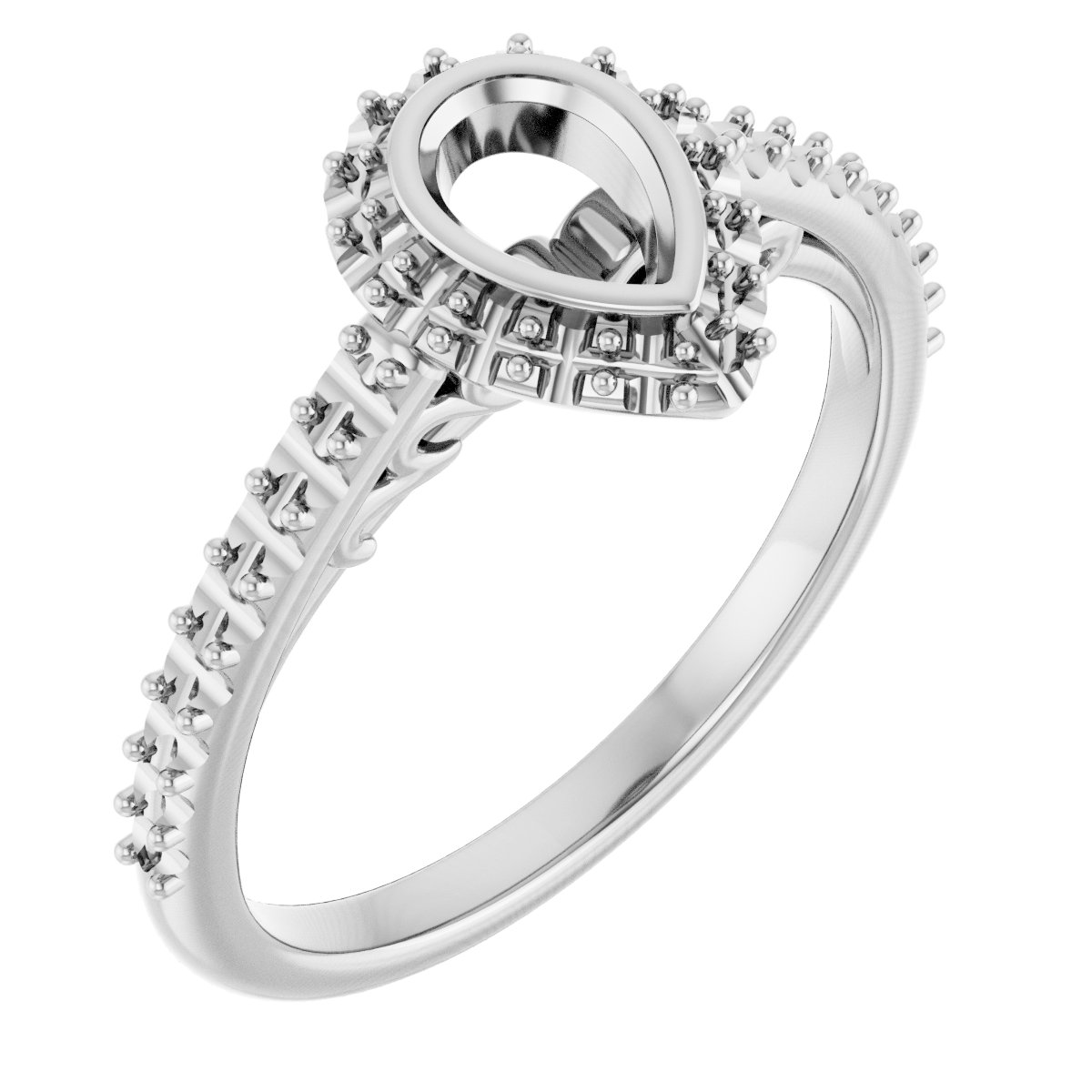 Bezel-Set Halo-Style Engagement Ring