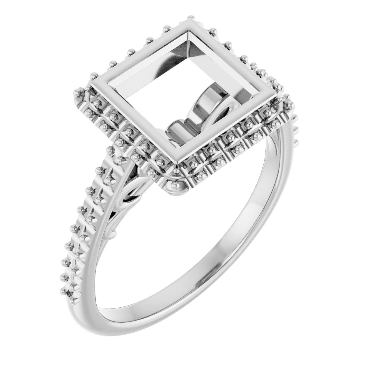 Bezel-Set Halo-Style Engagement Ring
