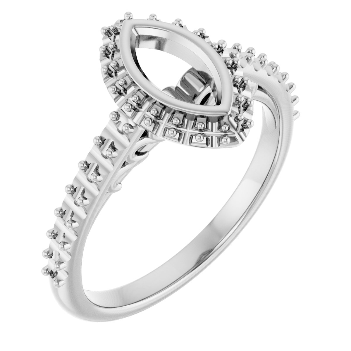 Bezel-Set Halo-Style Engagement Ring