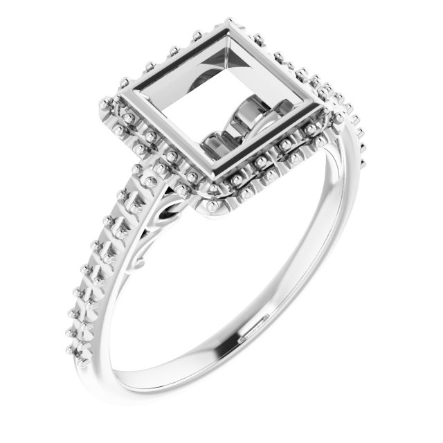 Bezel-Set Halo-Style Engagement Ring