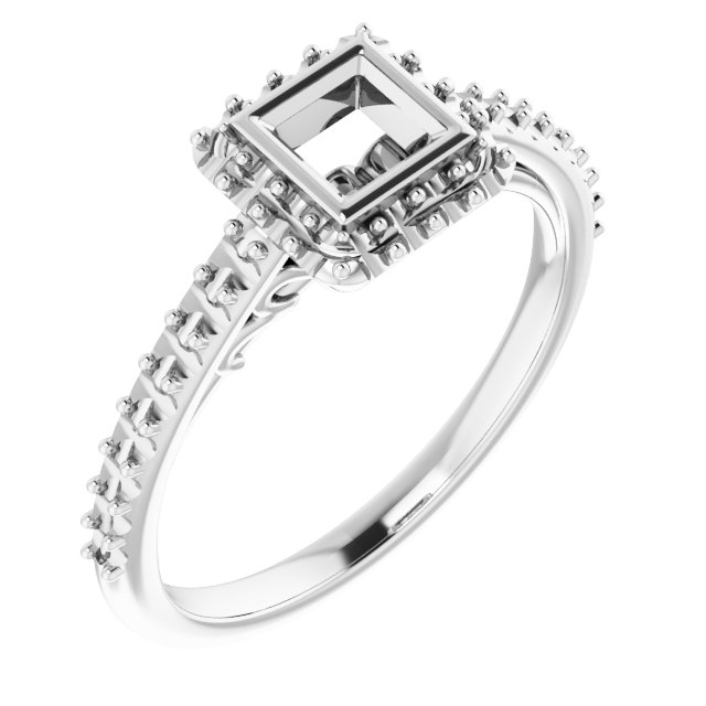 Bezel-Set Halo-Style Engagement Ring