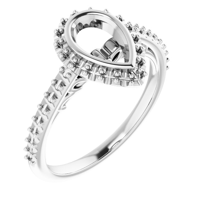 Bezel-Set Halo-Style Engagement Ring