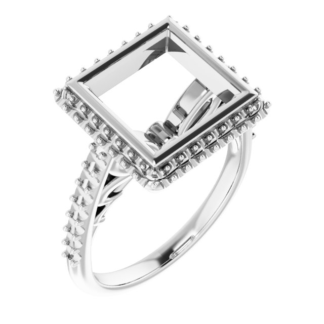 Bezel-Set Halo-Style Engagement Ring