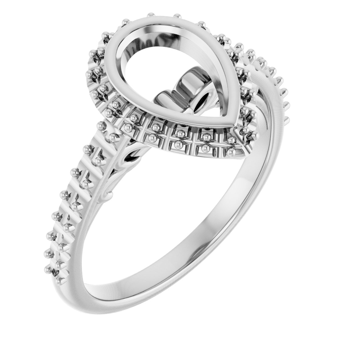 Bezel-Set Halo-Style Engagement Ring