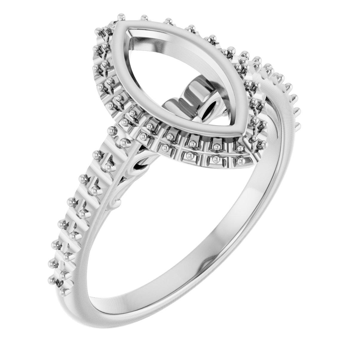 Bezel-Set Halo-Style Engagement Ring