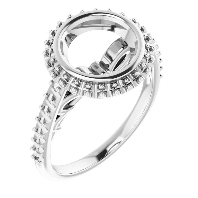 Bezel-Set Halo-Style Engagement Ring