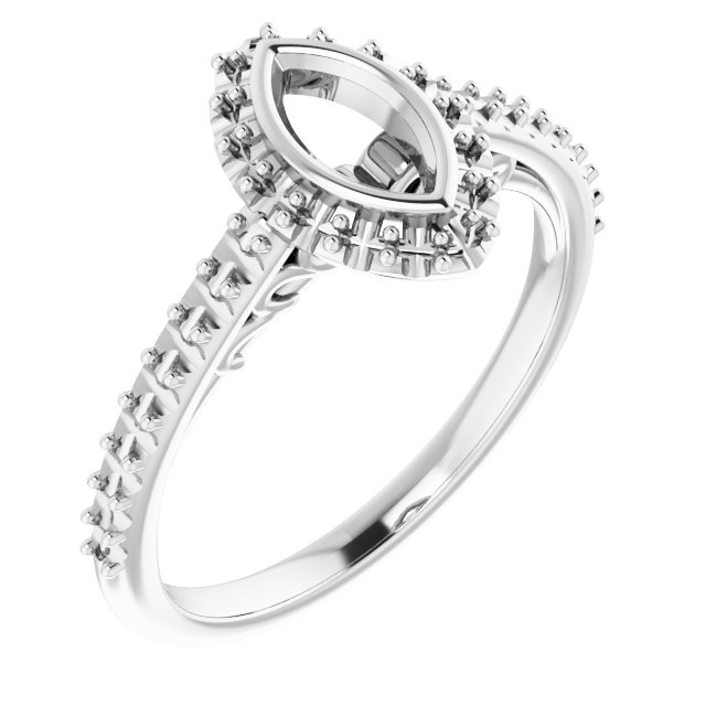 Bezel-Set Halo-Style Engagement Ring