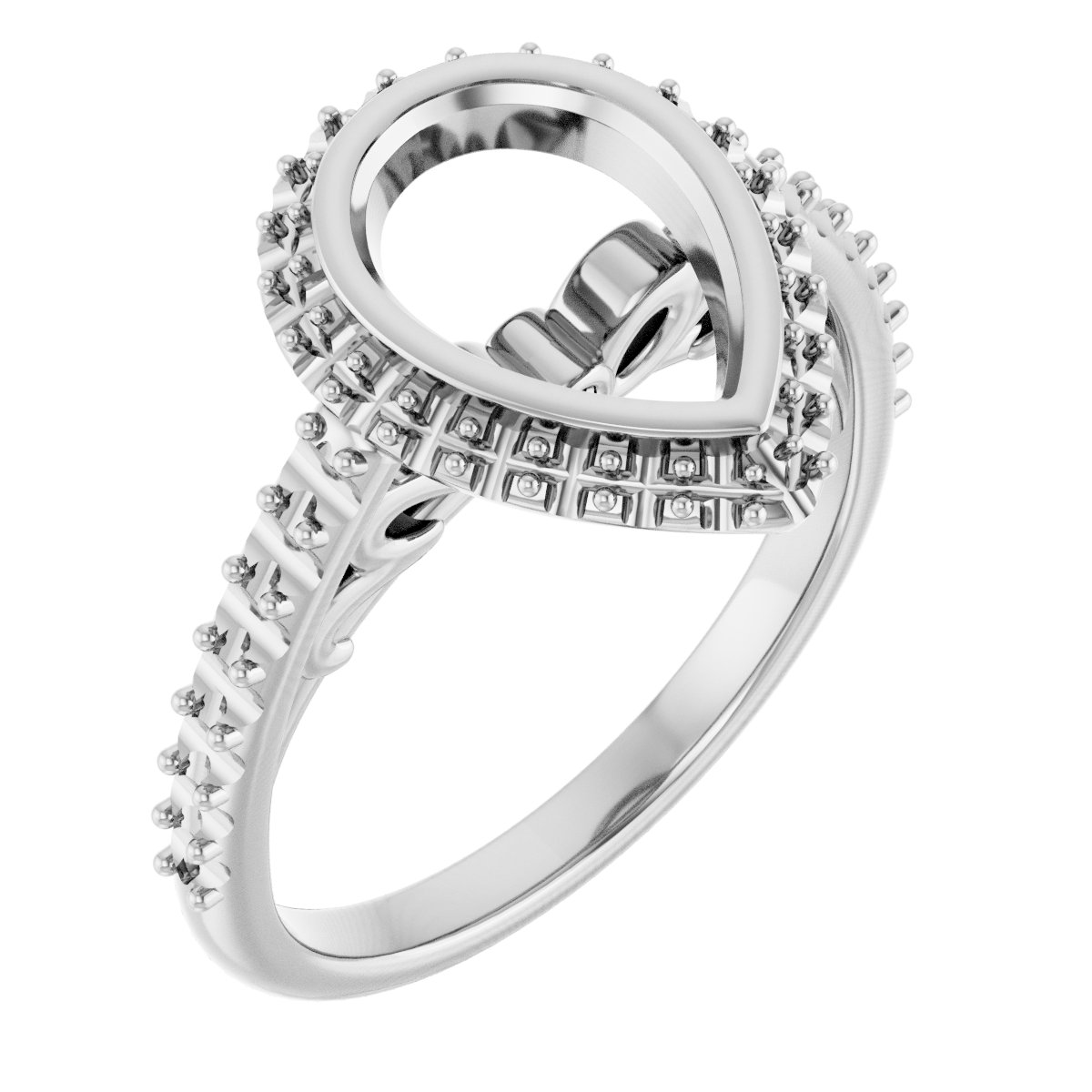 Bezel-Set Halo-Style Engagement Ring