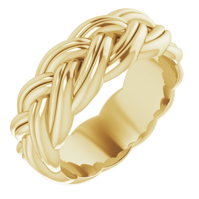 14K Yellow 6 mm Woven-Design Band Size 4