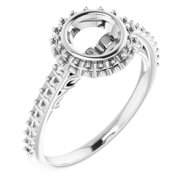 Bezel-Set Halo-Style Engagement Ring