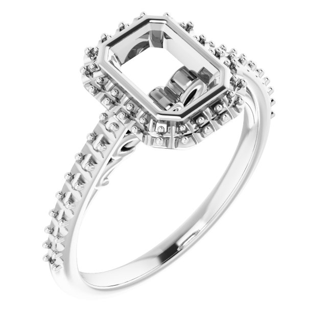 Bezel-Set Halo-Style Engagement Ring
