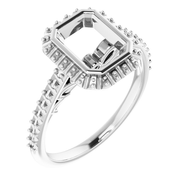 Bezel-Set Halo-Style Engagement Ring
