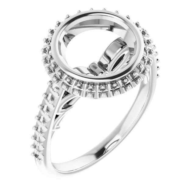 Bezel-Set Halo-Style Engagement Ring