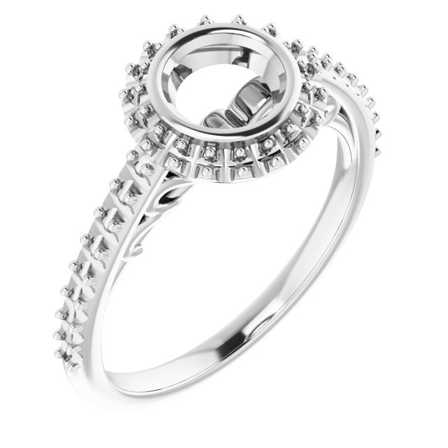 Bezel-Set Halo-Style Engagement Ring
