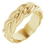 14K Yellow 6 mm Woven-Design Band Size 7