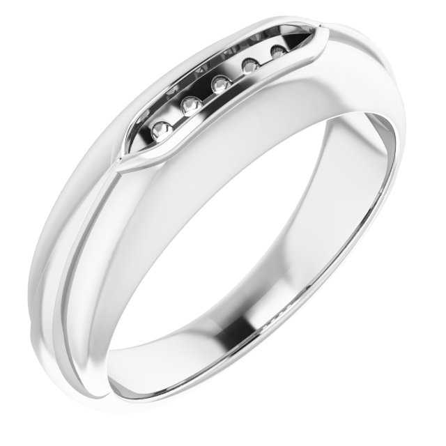 14K White 1/6 CTW Natural Diamond Band