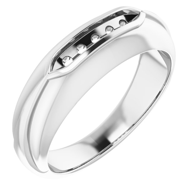 14K White 1/4 CTW Natural Diamond Band