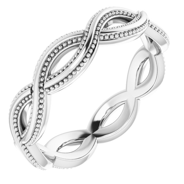 14K White 4.55 mm Infinity-Inspired Band Size 5.5