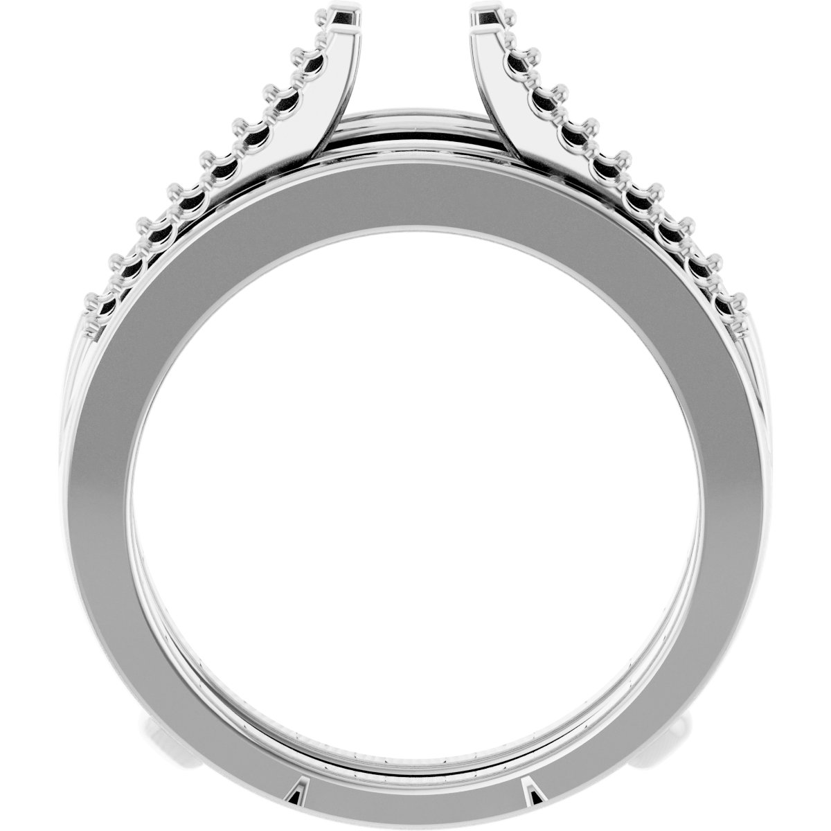 Alternative view of 1/2 CTW Natural Diamond Double Row Ring Guard – 14K White Gold