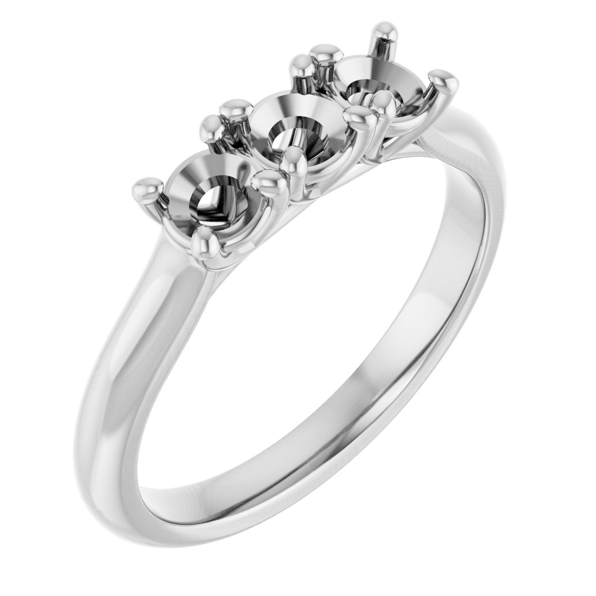 Platinum 3.75 mm Round Three Stone Anniversary Band Mounting Ref 12393483