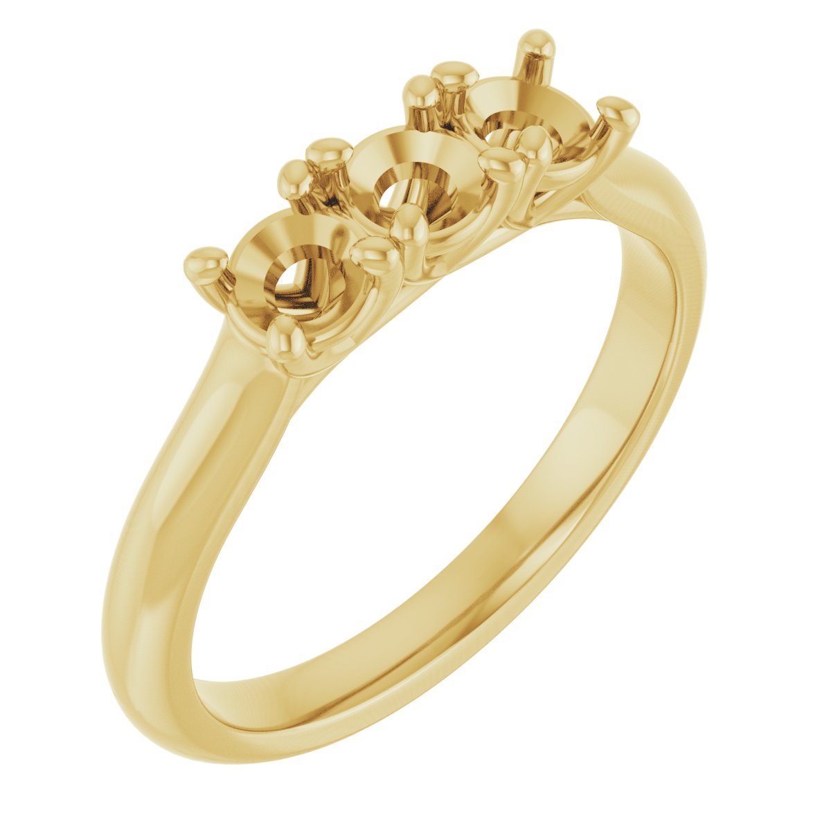 14K Yellow 3.75 mm Round Three Stone Anniversary Band Mounting Ref 12393469